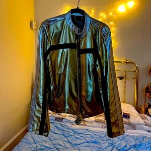Free People Gold Moto Jacket